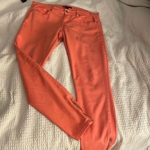 Mid rise coral jeans